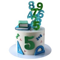 Торт с топперами цифрами для учителя №3432