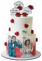 Свадебный торт с женихом и невестой №1822