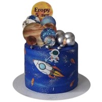 Торт с ракетой и космонавтом №2804