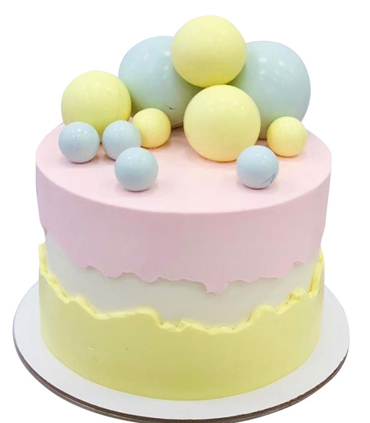 Торт разноцветный с шариками №1881