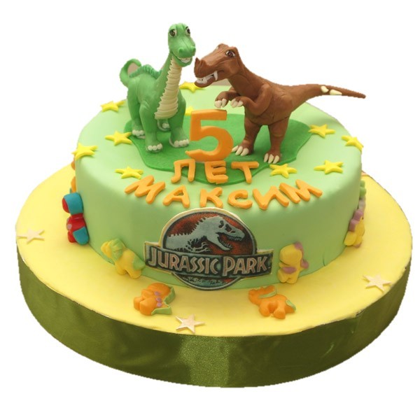 Торт детский с динозаврами из Парка Юрского Периода №659