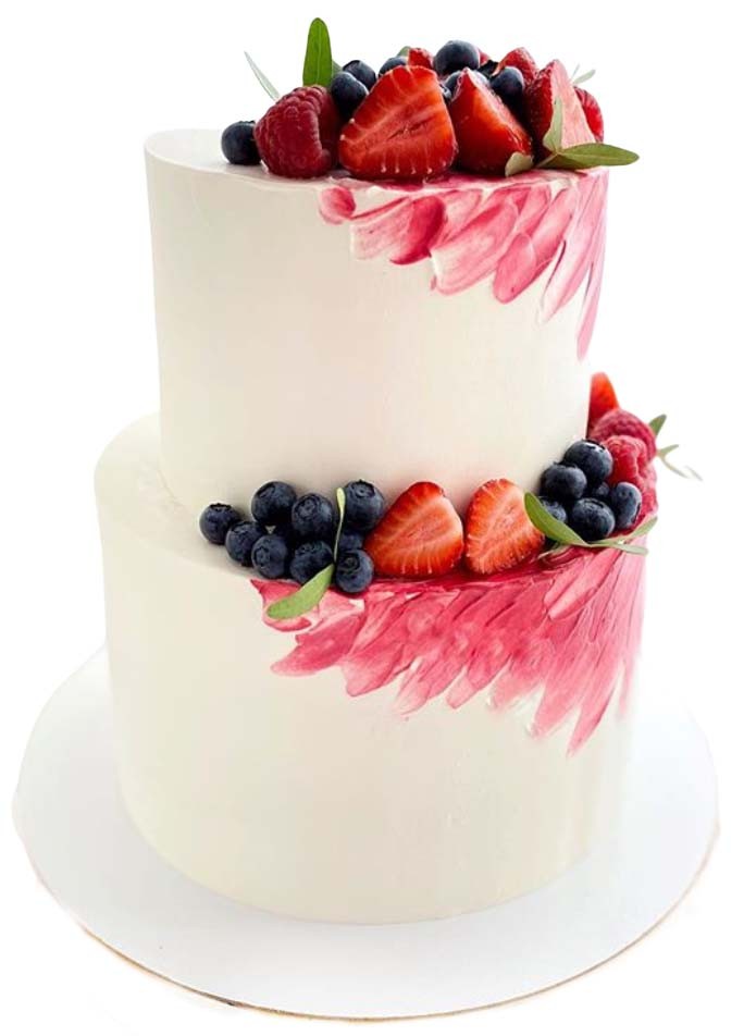 Торт свадебный со свежими ягодами №2575