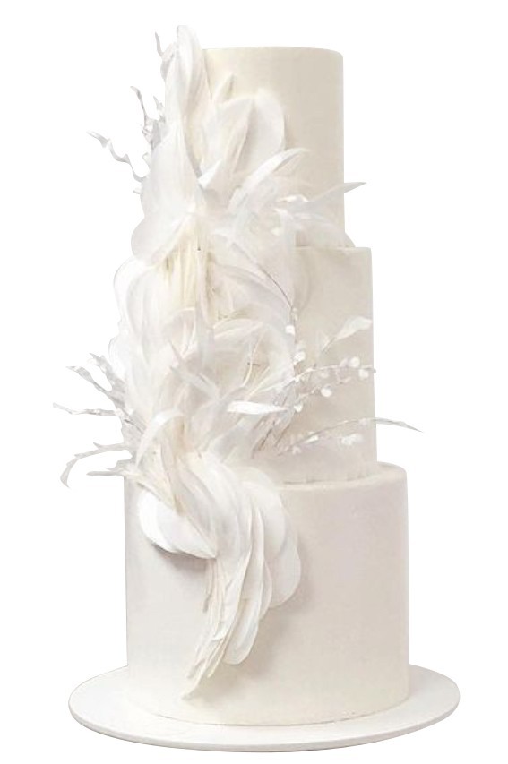 Торт свадебный трехъярусный белый №3258