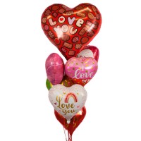 Набор фольгированных шариков-сердец I Love You №503