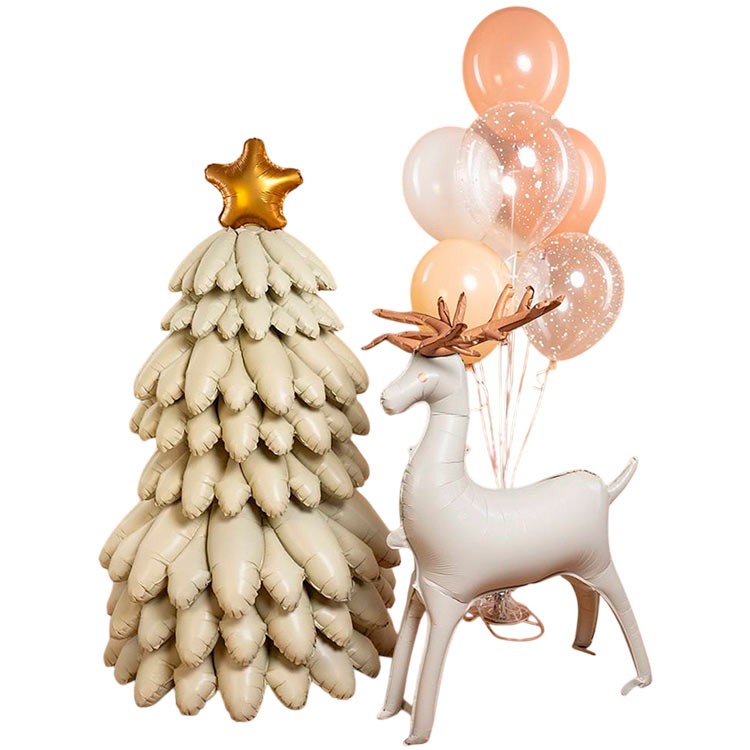 Набор воздушных шаров с оленем и ёлкой на НГ №1138