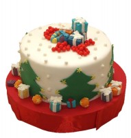 Торт с новогодними украшениями №504