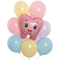 Воздушные шарики на первый зубик для девочки №944