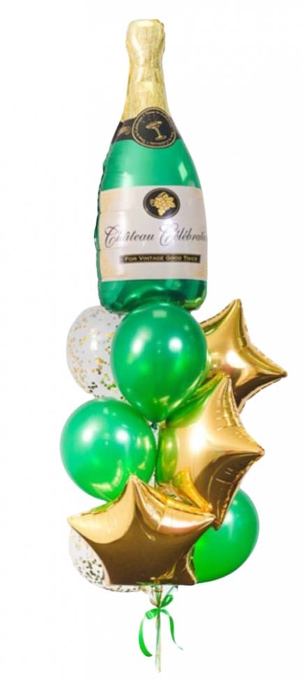 Фонтан шариков с фольгированной бутылкой шампанского №59