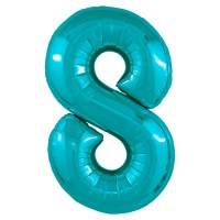 Воздушный шар Цифра 8 бирюзовая №679