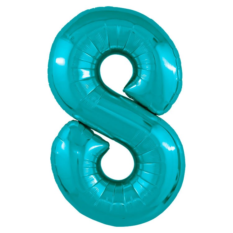 Воздушный шар Цифра 8 бирюзовая №679