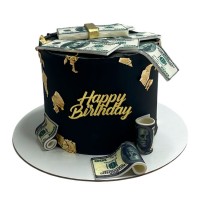 Торт Happy Birthday со 100-долларовыми купюрами №3929