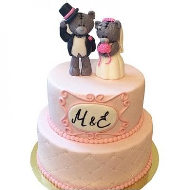 Свадебный торт с мишками Тедди №110