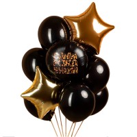 Воздушные шарики с леопардовой надписью «С днем рождения» №429