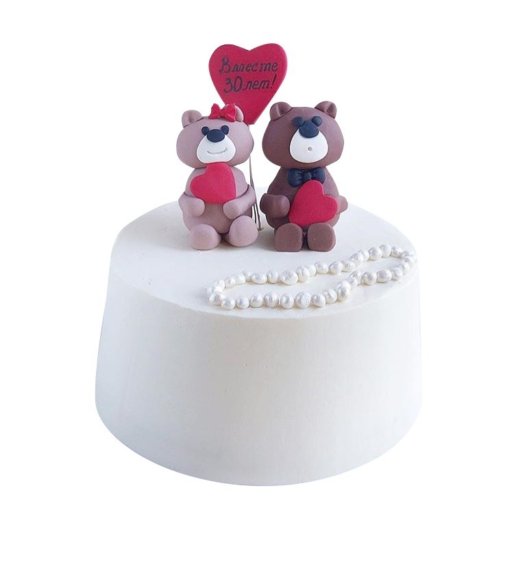 Свадебный торт с мишками №1471