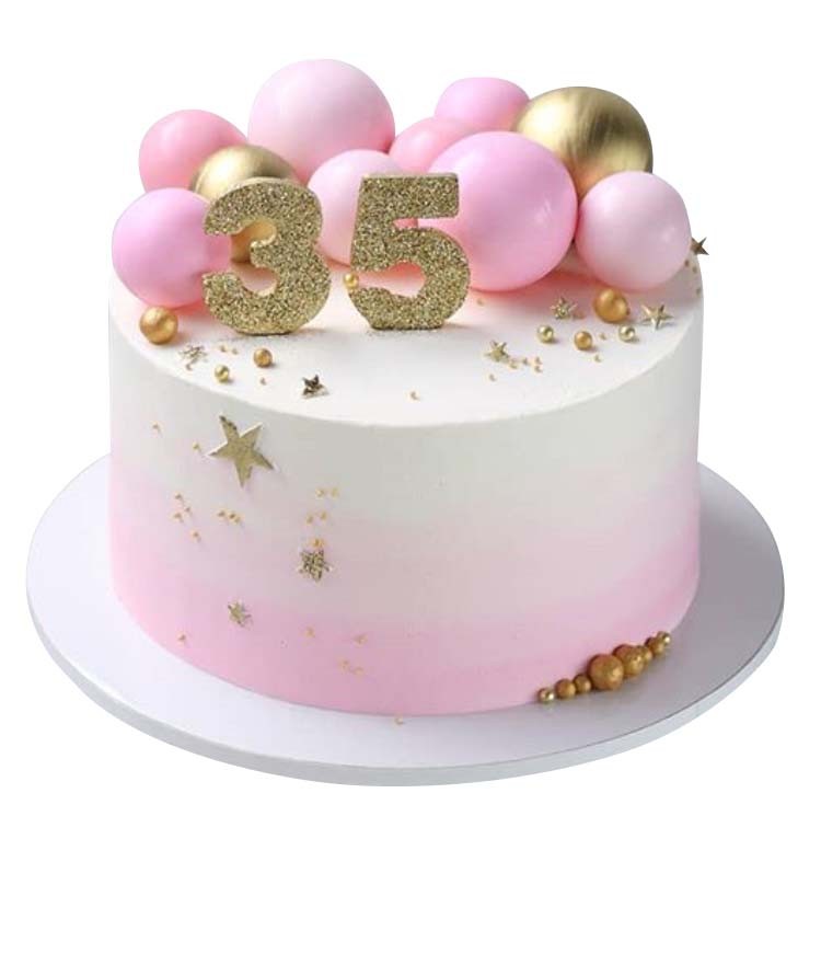 Торт на 35 лет с шарами №1557