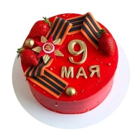 Красный торт на 9 мая №3794