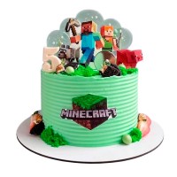 Зеленый торт Майнкрафт на 5 лет №4132