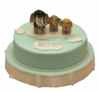 Торт для мамы с семьей мамонтов №556