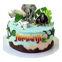 Торт Джуманджи с игральными костями и животными №3294