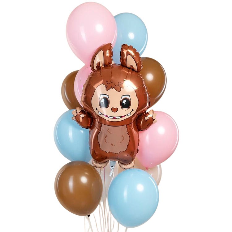 Фольгированный шар Лабубу с набором шариков №1145