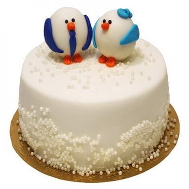 Свадебный торт с птичками №120