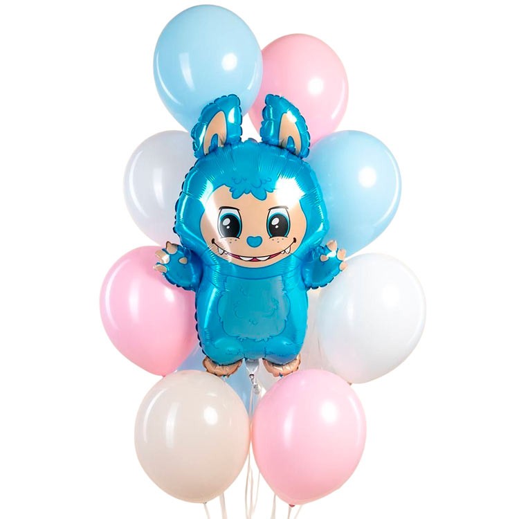 Воздушный шар Лабубу голубой №1146