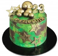 Торт военный с золотыми звездами №2062