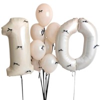 Воздушные шарики Цифра 10 с бантиками №806