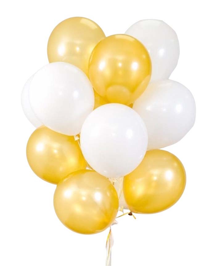 Белые и желтые воздушные шары №66