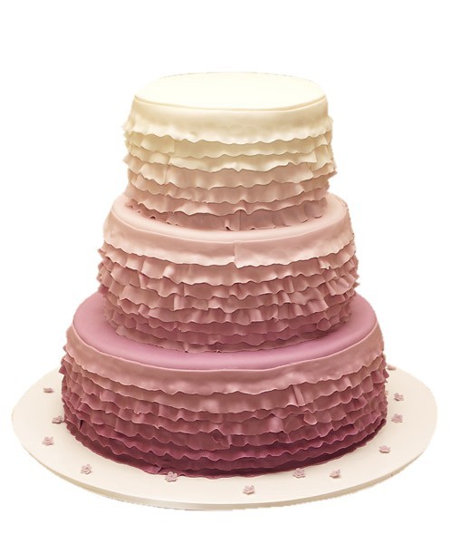 Свадебный торт с рюшами №1118