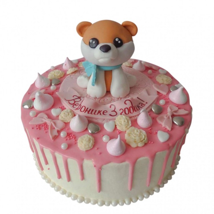 Торт с собачкой на 3 годика | КАРАВАЕВО