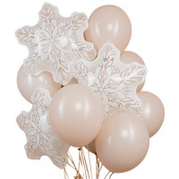 Воздушные шарики с фольгированными снежинками №810