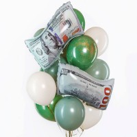 Воздушные шарики с фольгированными купюрами 100 долларов №1003