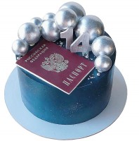 Торт с шарами и паспортом №1136