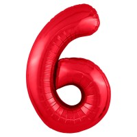 Воздушный шар Цифра 6 красная №667
