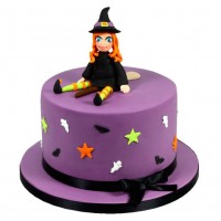 Торт с ведьмочкой на метле №1340