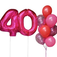 Набор шариков на 40 лет в розовых тонах №585