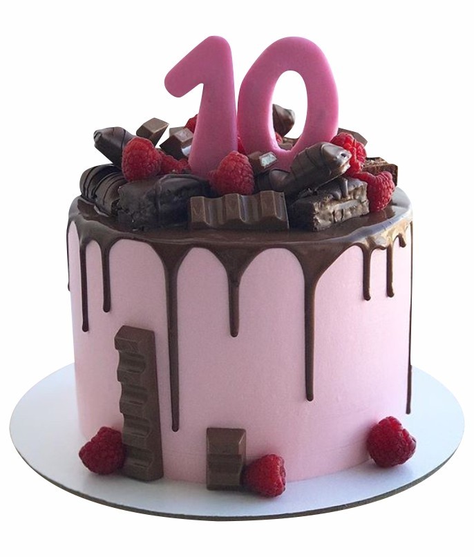 Торт со сладостями на 10 лет №1800