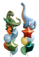 Воздушные шары с голубым и зеленым динозаврами №74