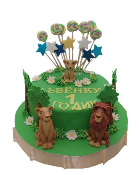 Торт с Симбой и Королем Львом на 1 годик №525