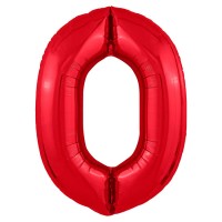 Красный фольгированный воздушный шарик Цифра 0 №661