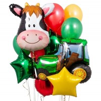 Набор воздушных шаров с коровой и трактором №76