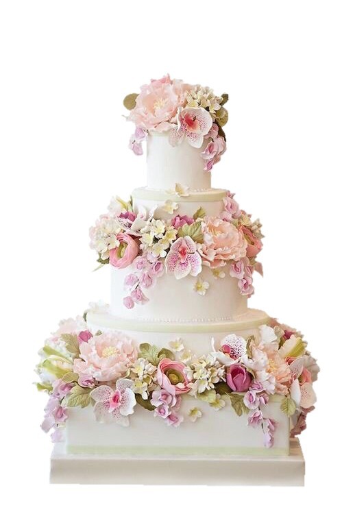 Торт свадебный 3-ярусный с цветами №343