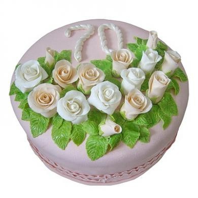 Торт с розами на 70 лет №207