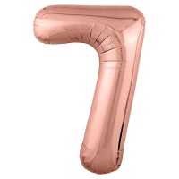 Воздушный шар Цифра 7 фольгированный нежного цвета №658