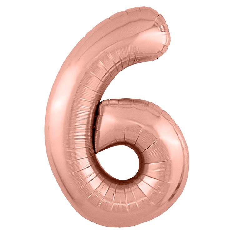 Нежный воздушный шарик Цифра 6 фольга №657