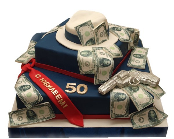 Торт с долларами на 50 лет №927