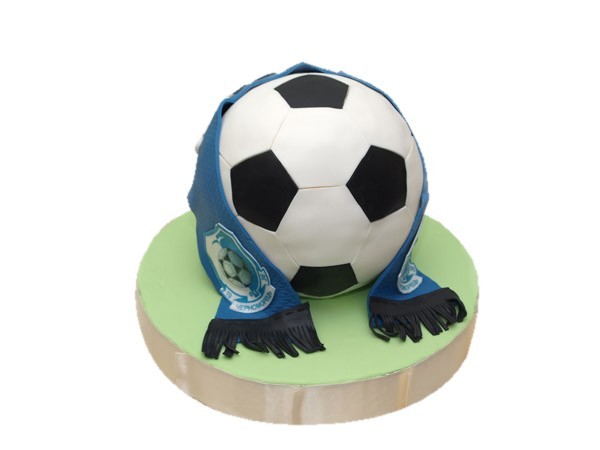 Торт футбольный мяч с шарфом №996