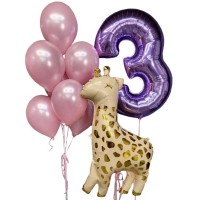 Воздушные шарики с Жирафом на 3 года №593