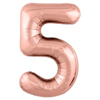 Фольгированный воздушный шарик Пятёрка в нежных тонах №656